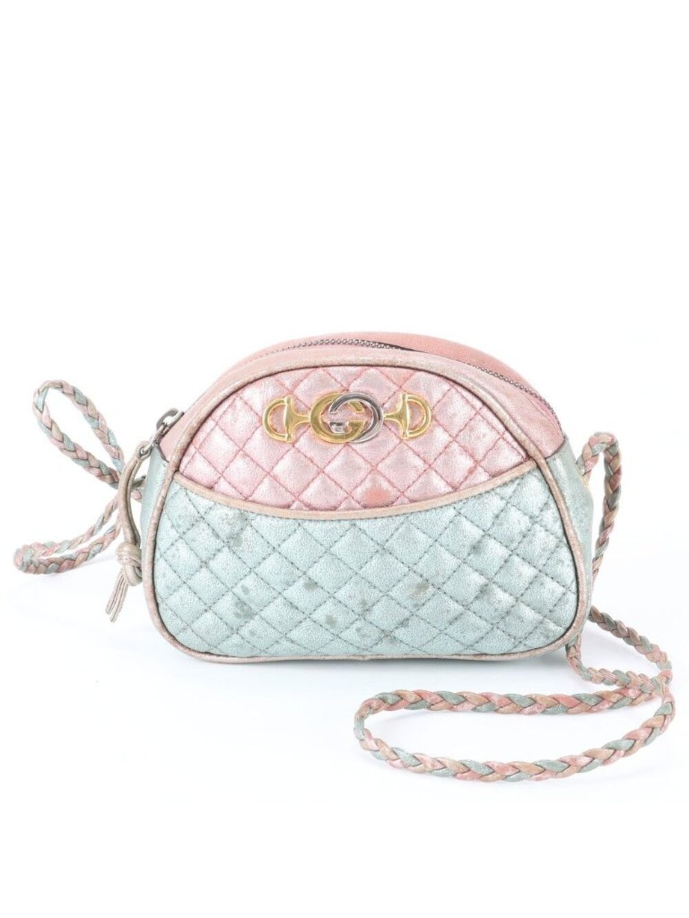 Gucci Horsebit Laminated Quilted Leather Shoulder Bag